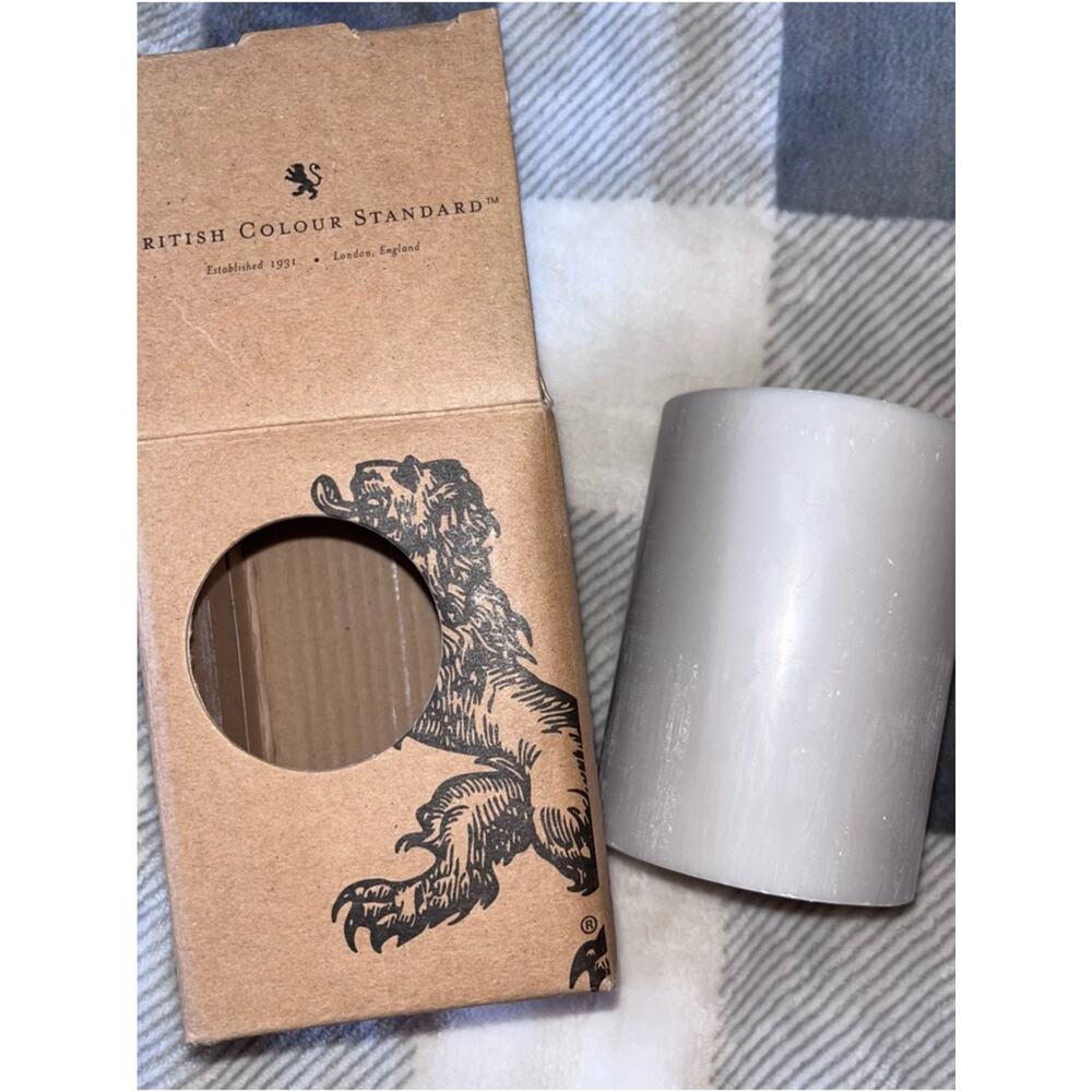 NEW! British Colour Standard Gull Grey Eco Pillar Candle 4” - Picture 4 of 7